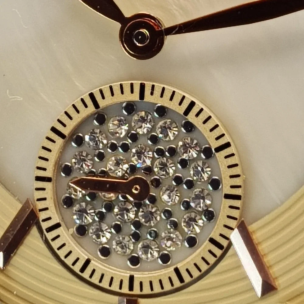 Vintage 2006 Bradgley Mischka Mother of Pearl 40mm Womens Watch Snake Skin Strap